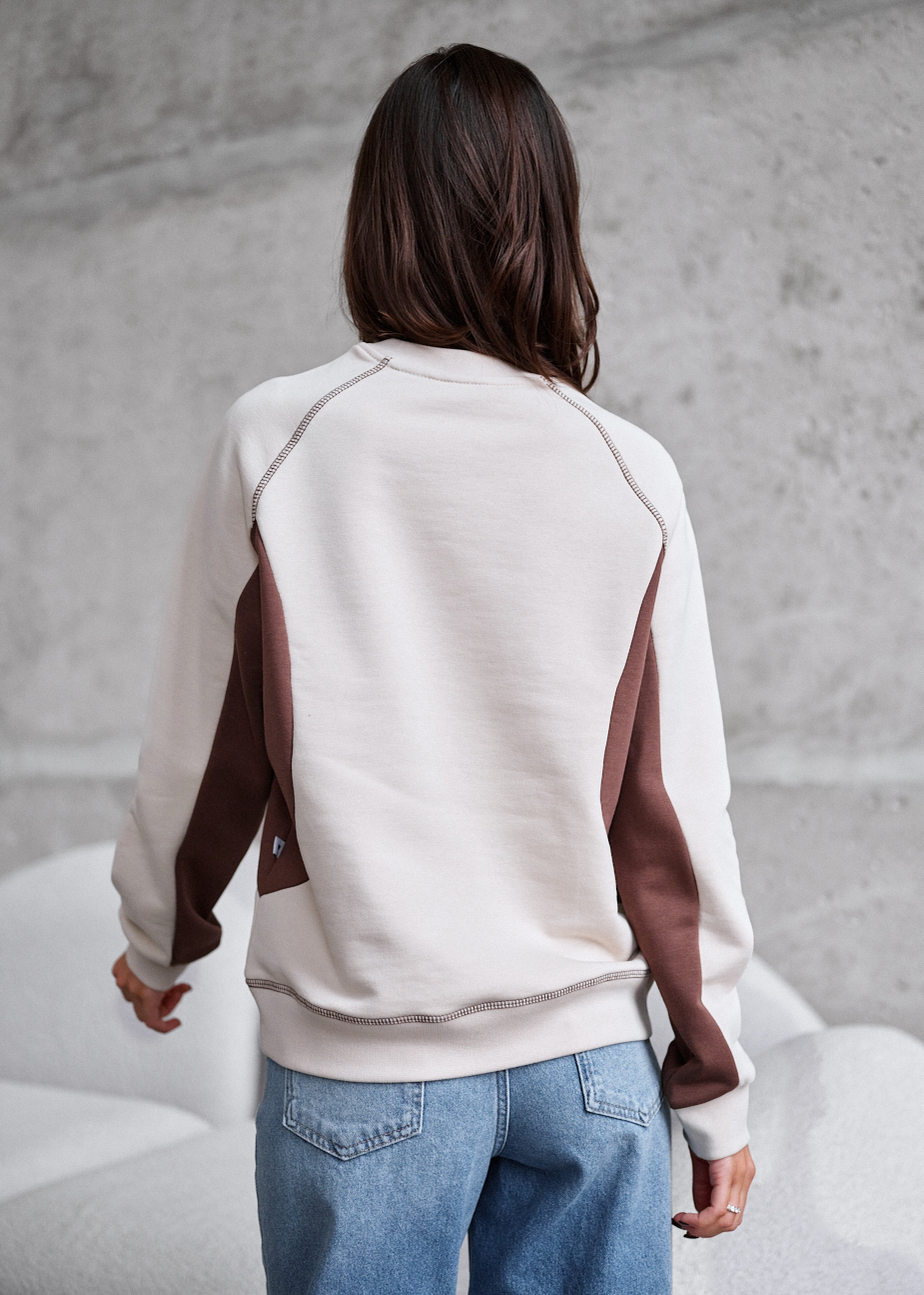 Bluză de trening de damă Staff ya logo light beige & brown