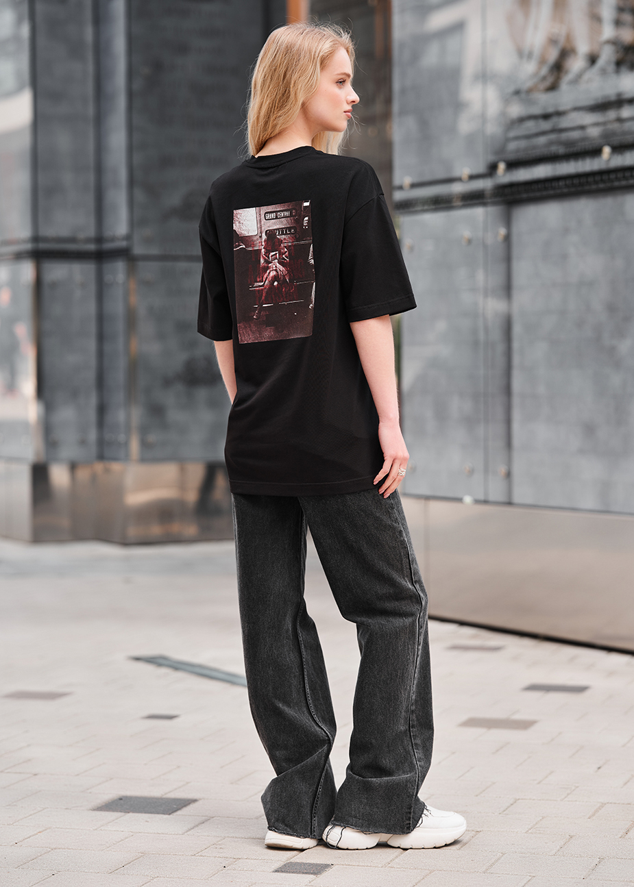 Tricou de damă Staff central oversize