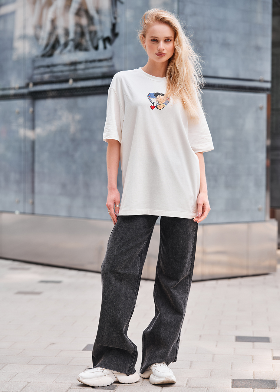 Tricou de damă Staff heart oversize