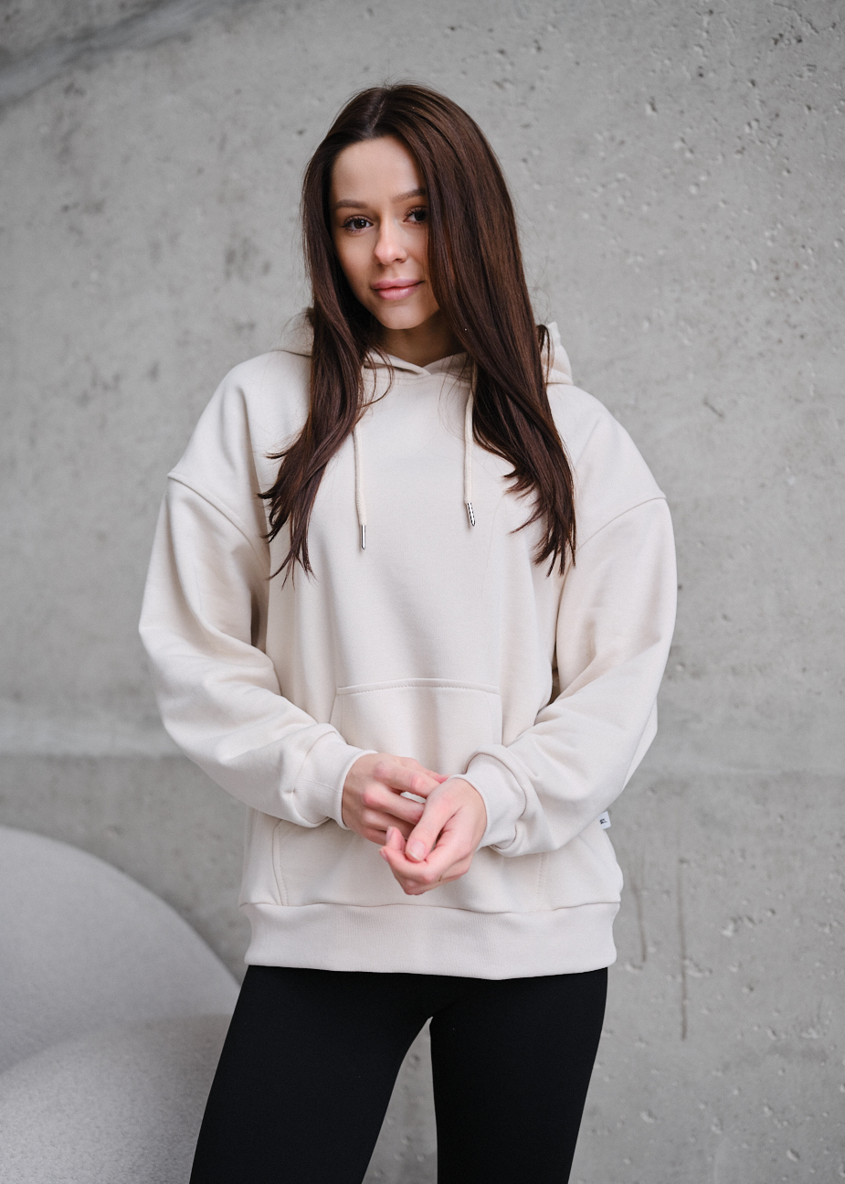 Hanorac de damă Staff lav light beige oversize