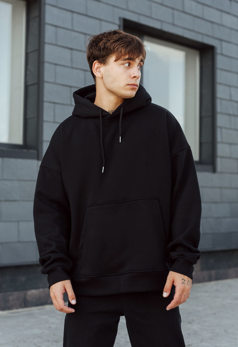 Hanorac Staff black basic oversize fleece