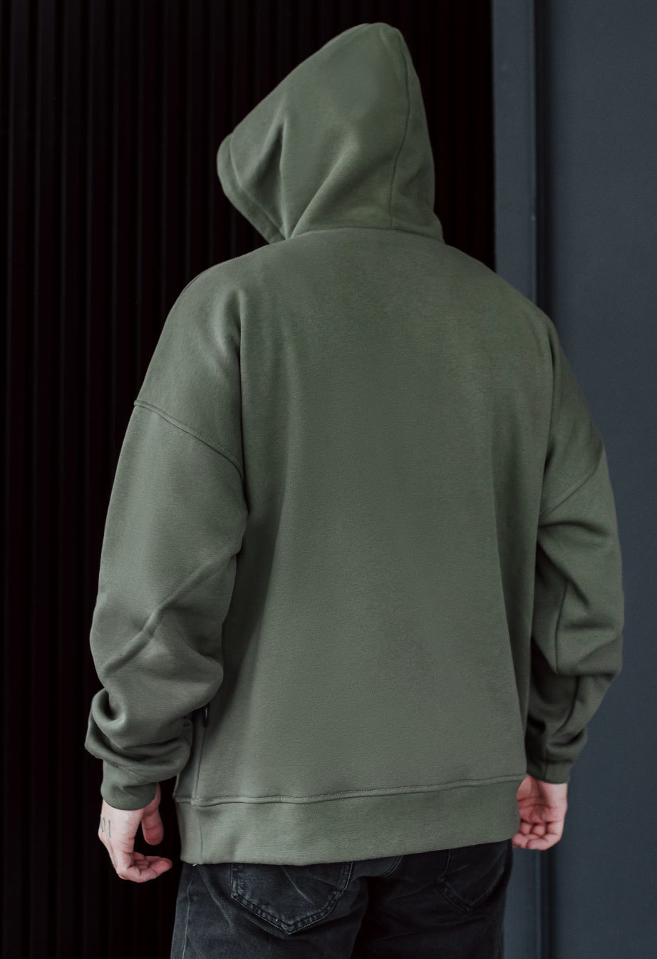 Hanorac Staff dark khaki basic oversize fleece