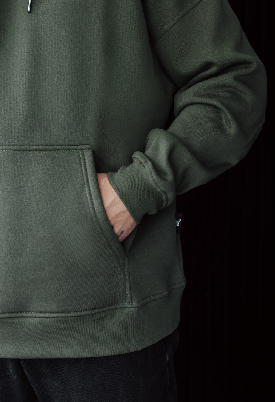 Hanorac Staff dark khaki basic oversize fleece