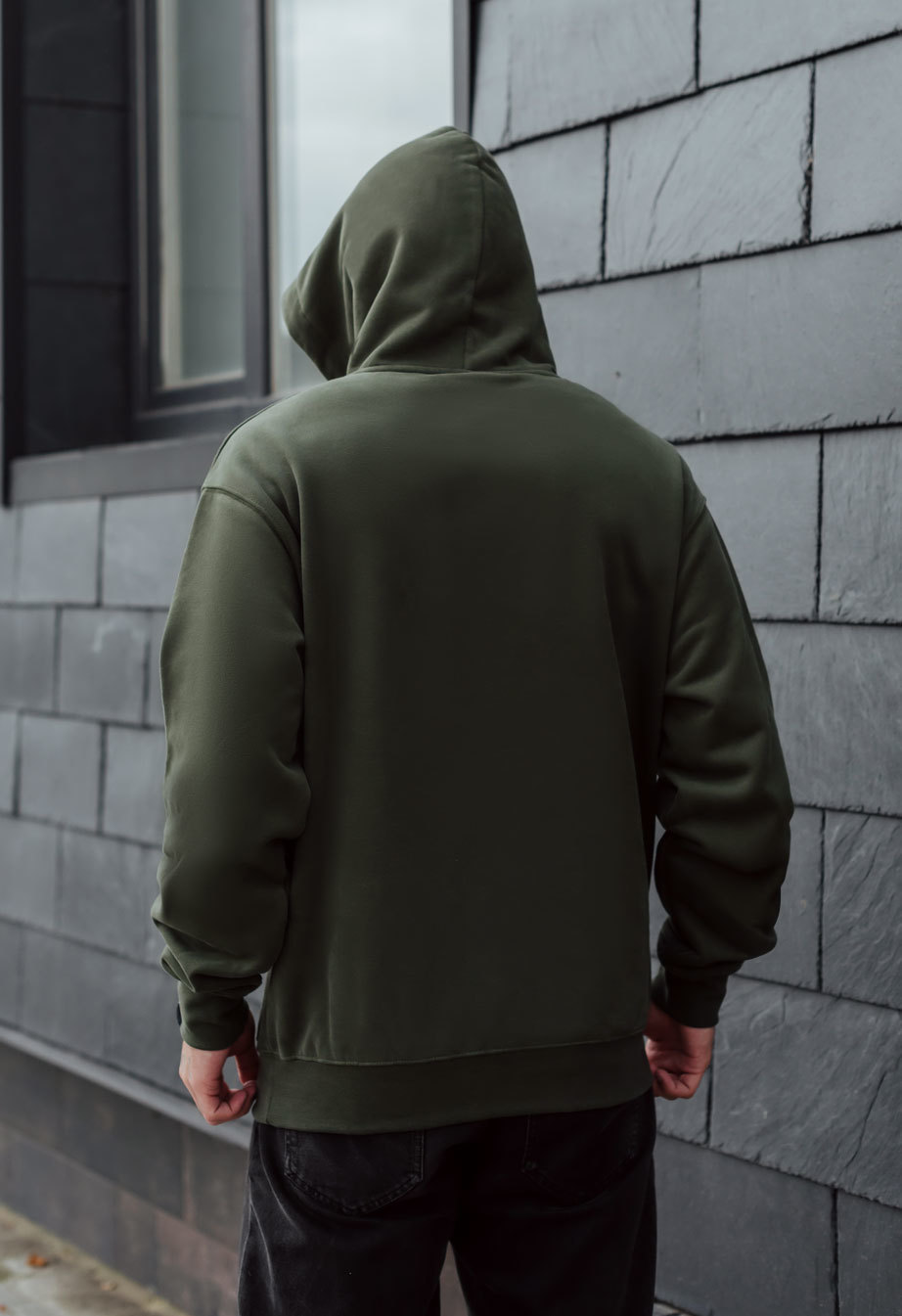 Hanorac Staff khaki basic oversize fleece
