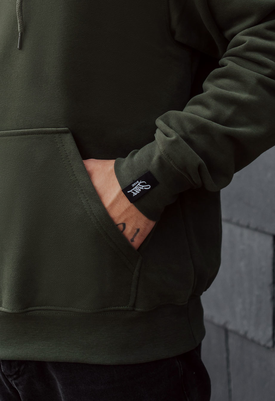 Hanorac Staff khaki basic oversize fleece