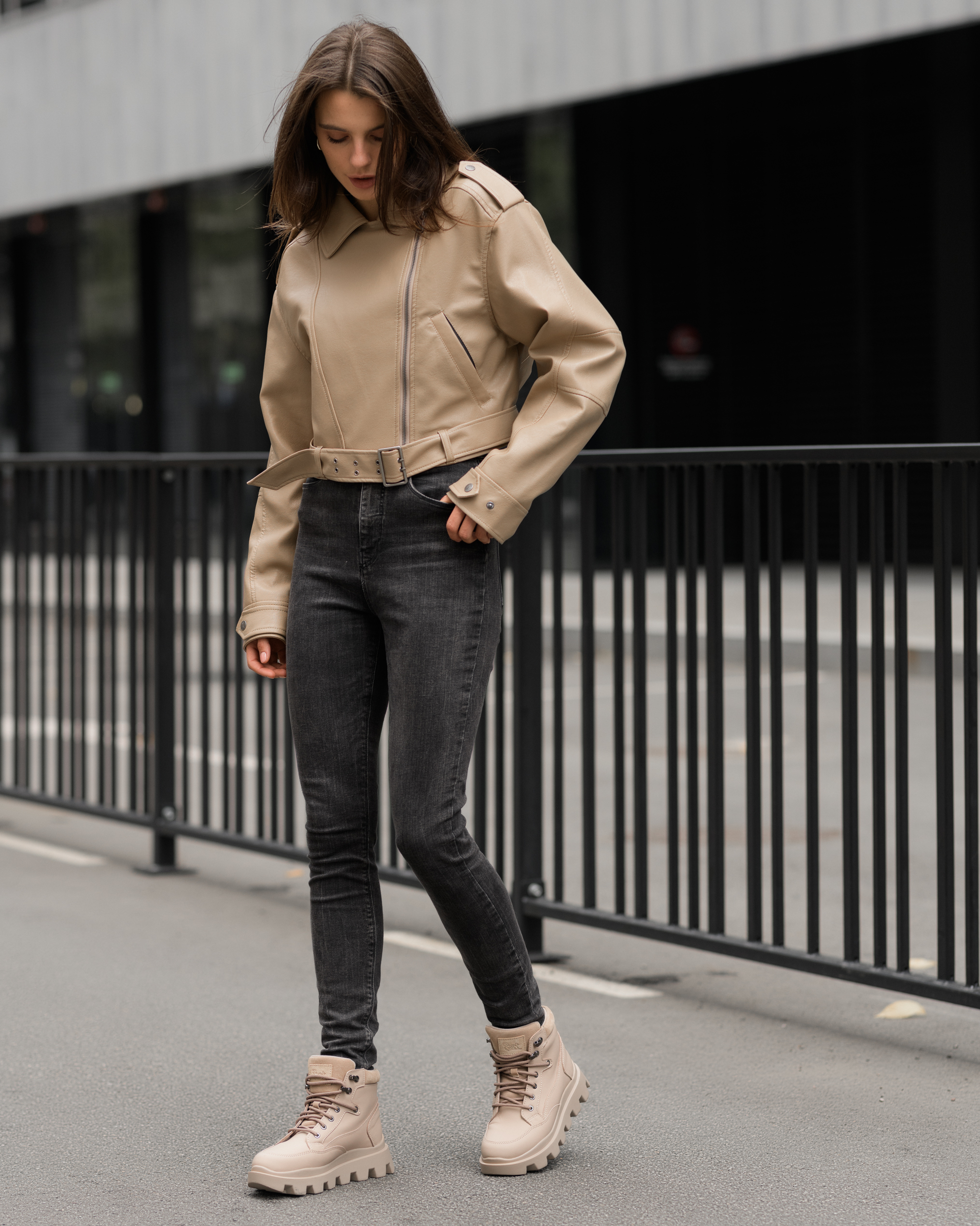 Geacă de piele de damă Staff do light brown