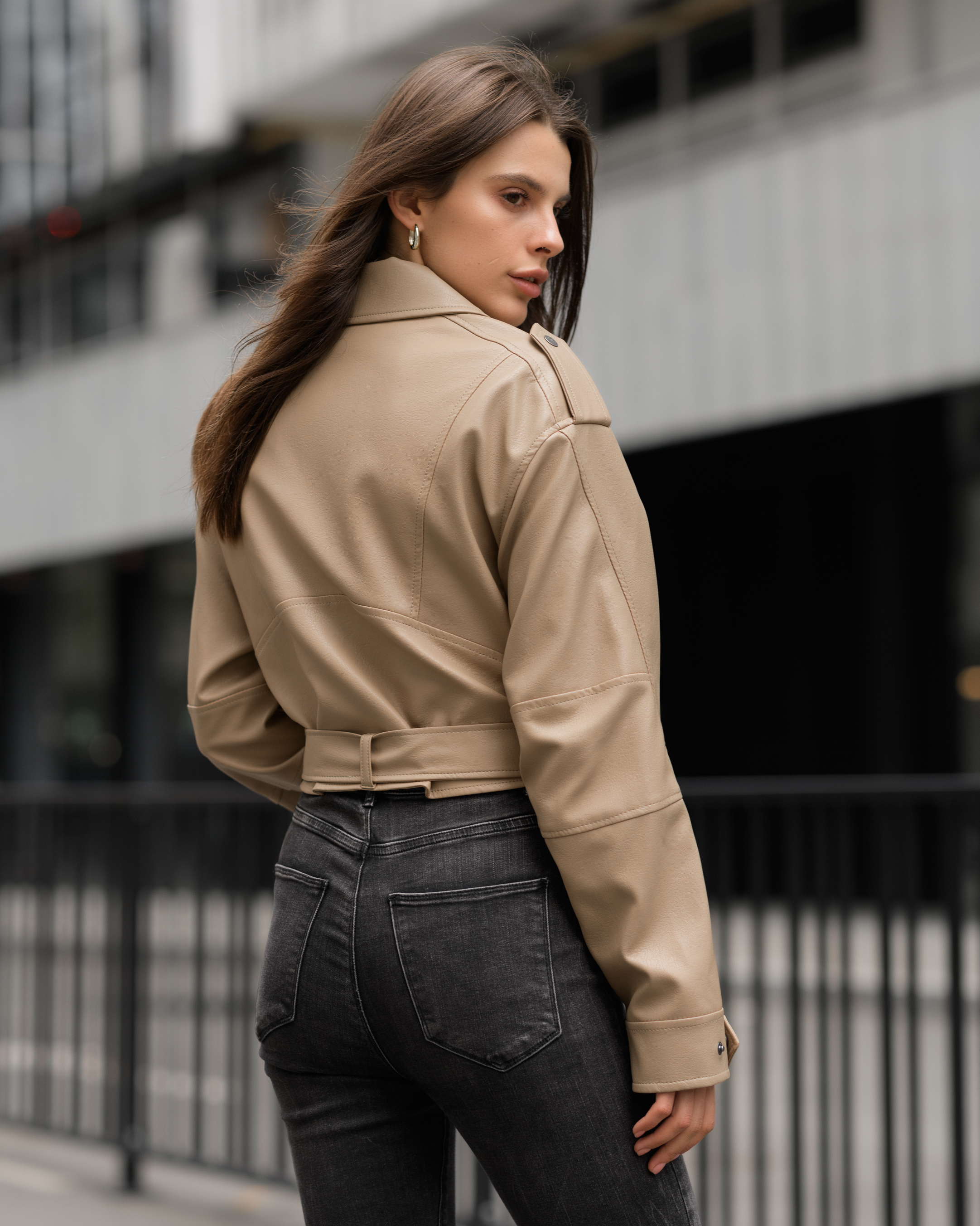 Geacă de piele de damă Staff do light brown