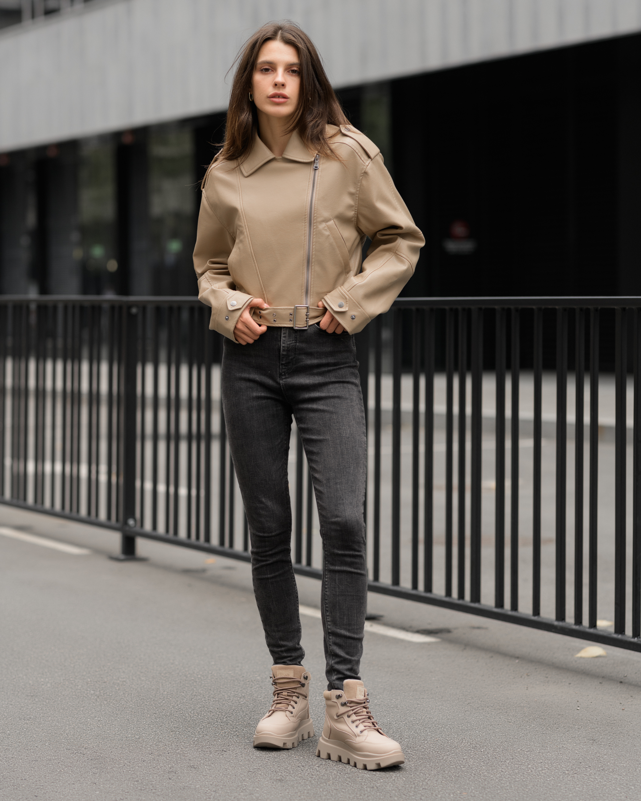 Geacă de piele de damă Staff do light brown