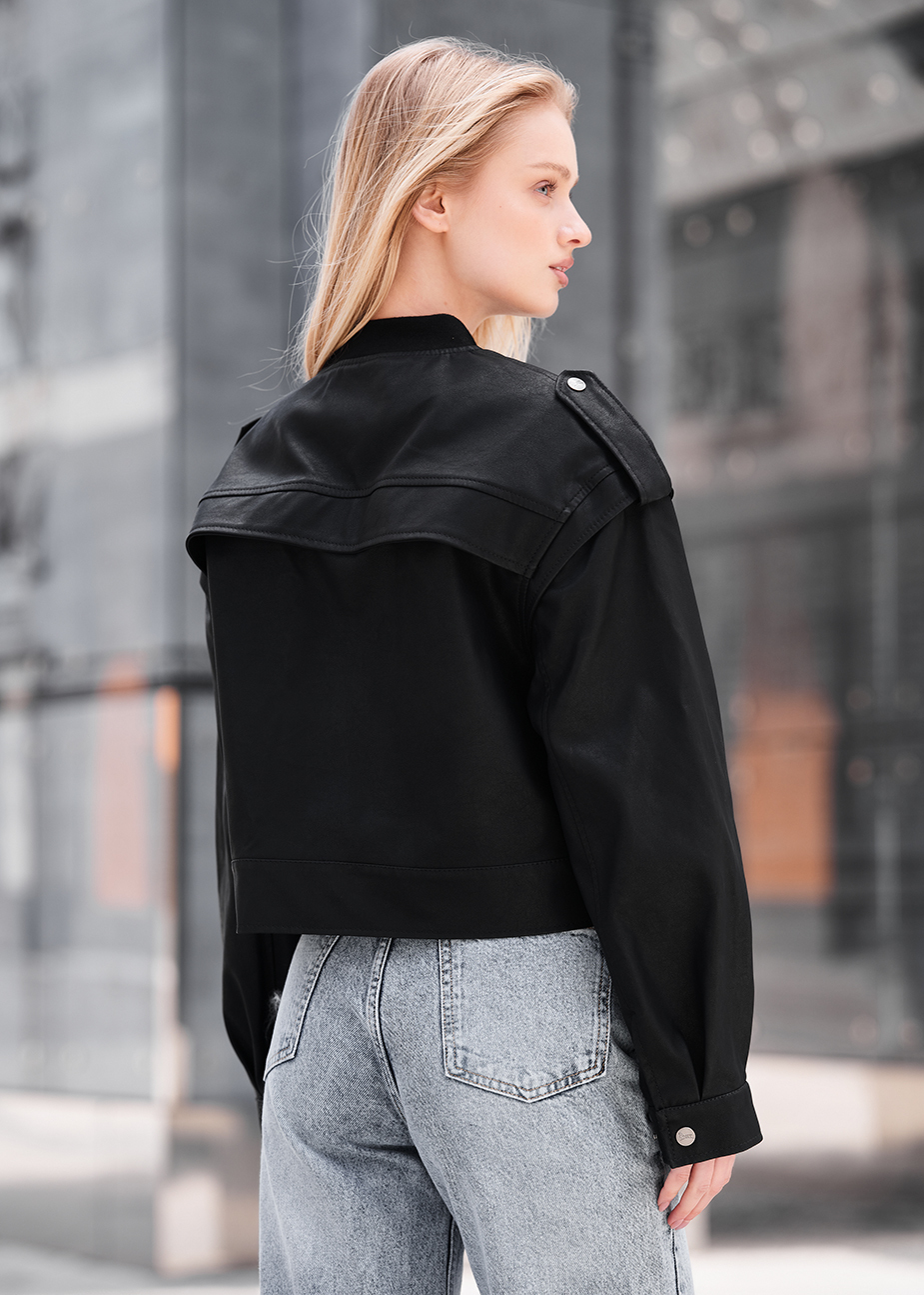 Geacă de piele de damă Staff sno black