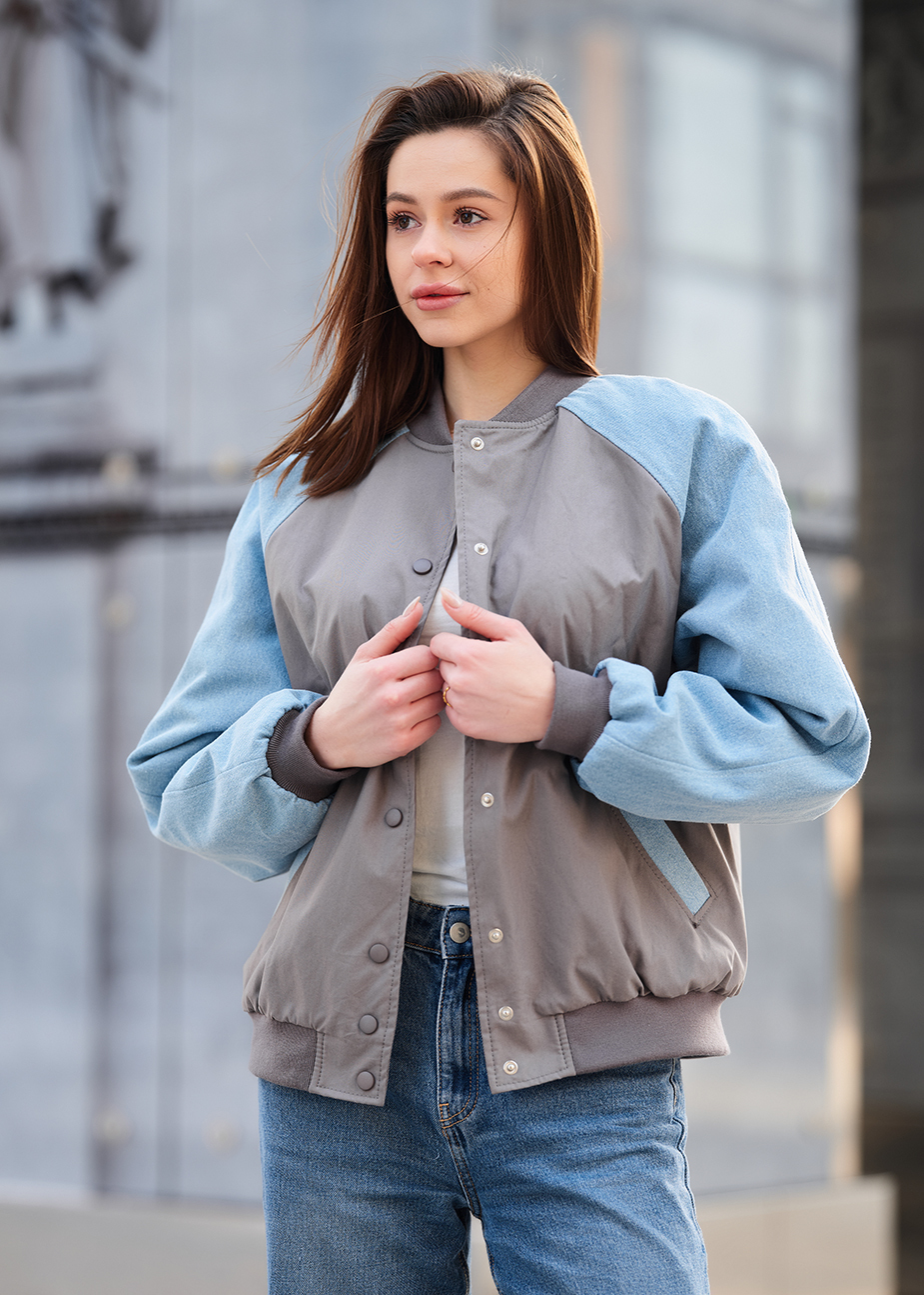 Jachetă bomber de damă Staff re blue & gray