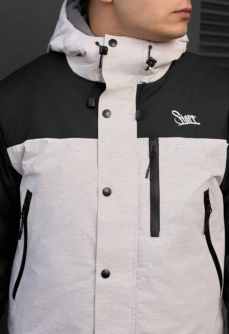 Geacă demi-sezon Staff tul light gray melange & black