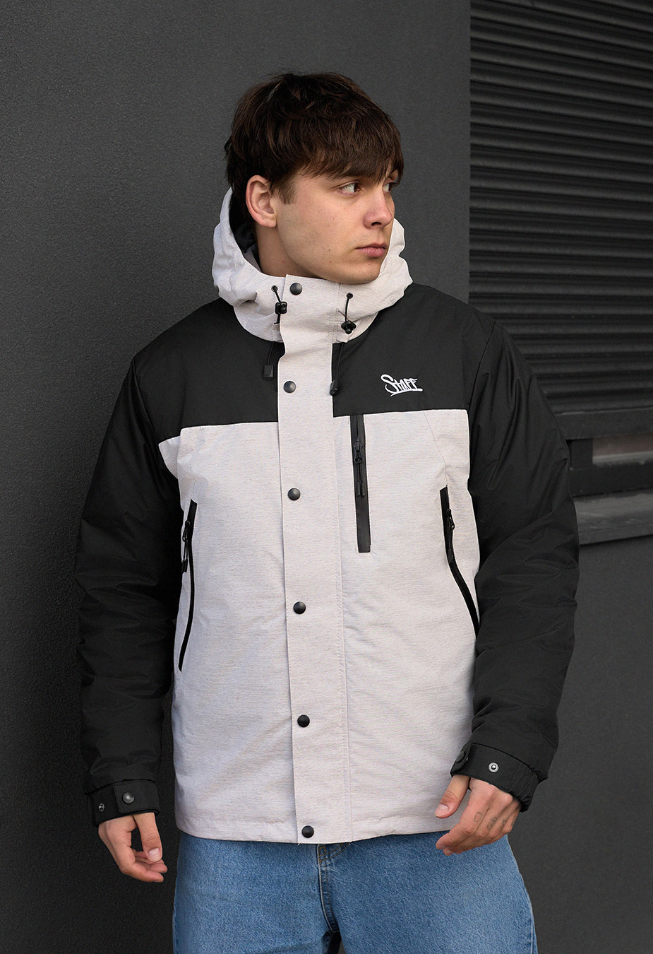 Geacă demi-sezon Staff tul light gray melange & black