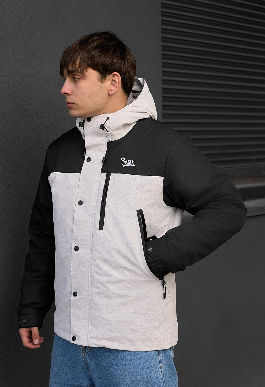 Geacă demi-sezon Staff tul light gray melange & black