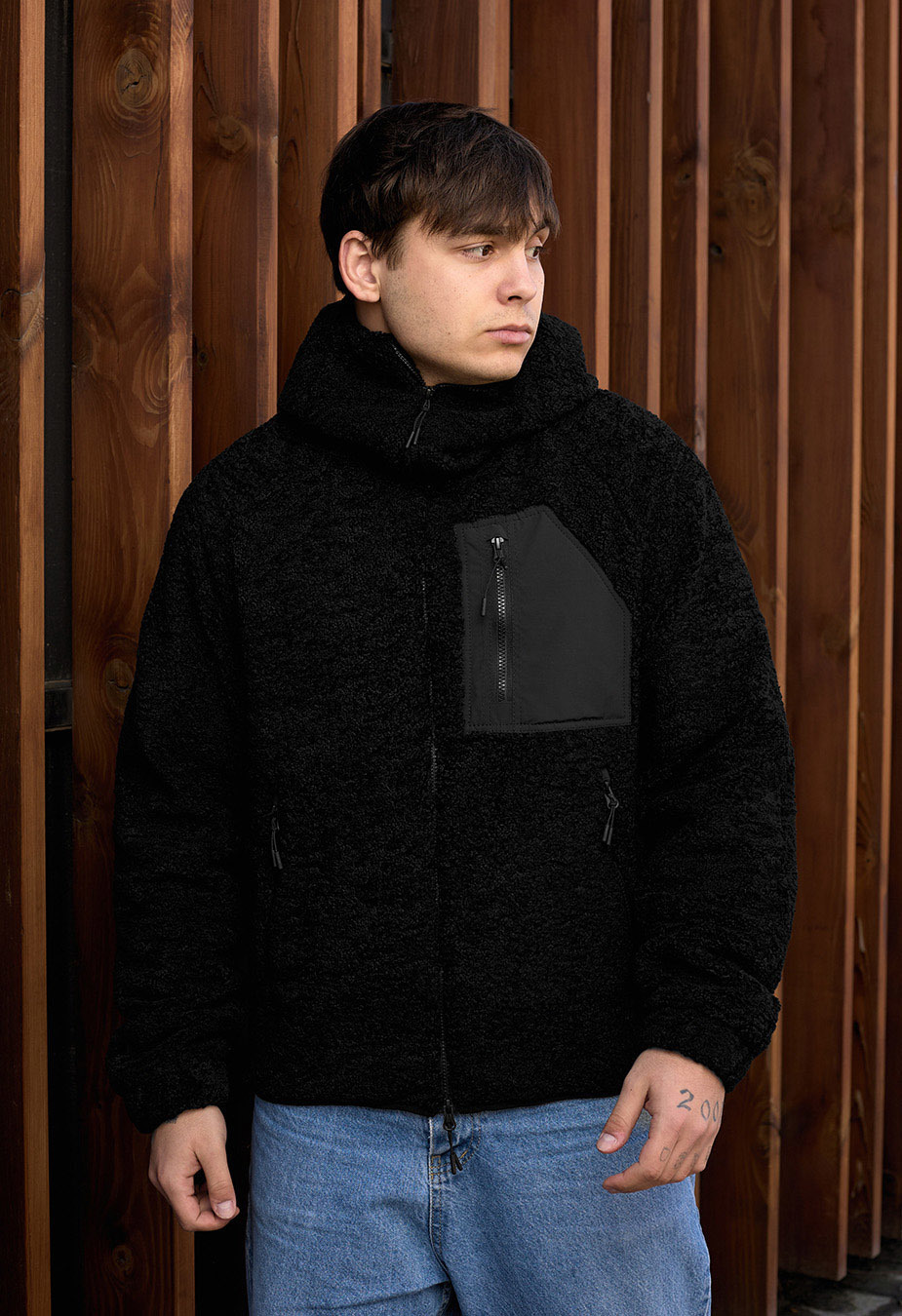 Geacă de blană Staff be black