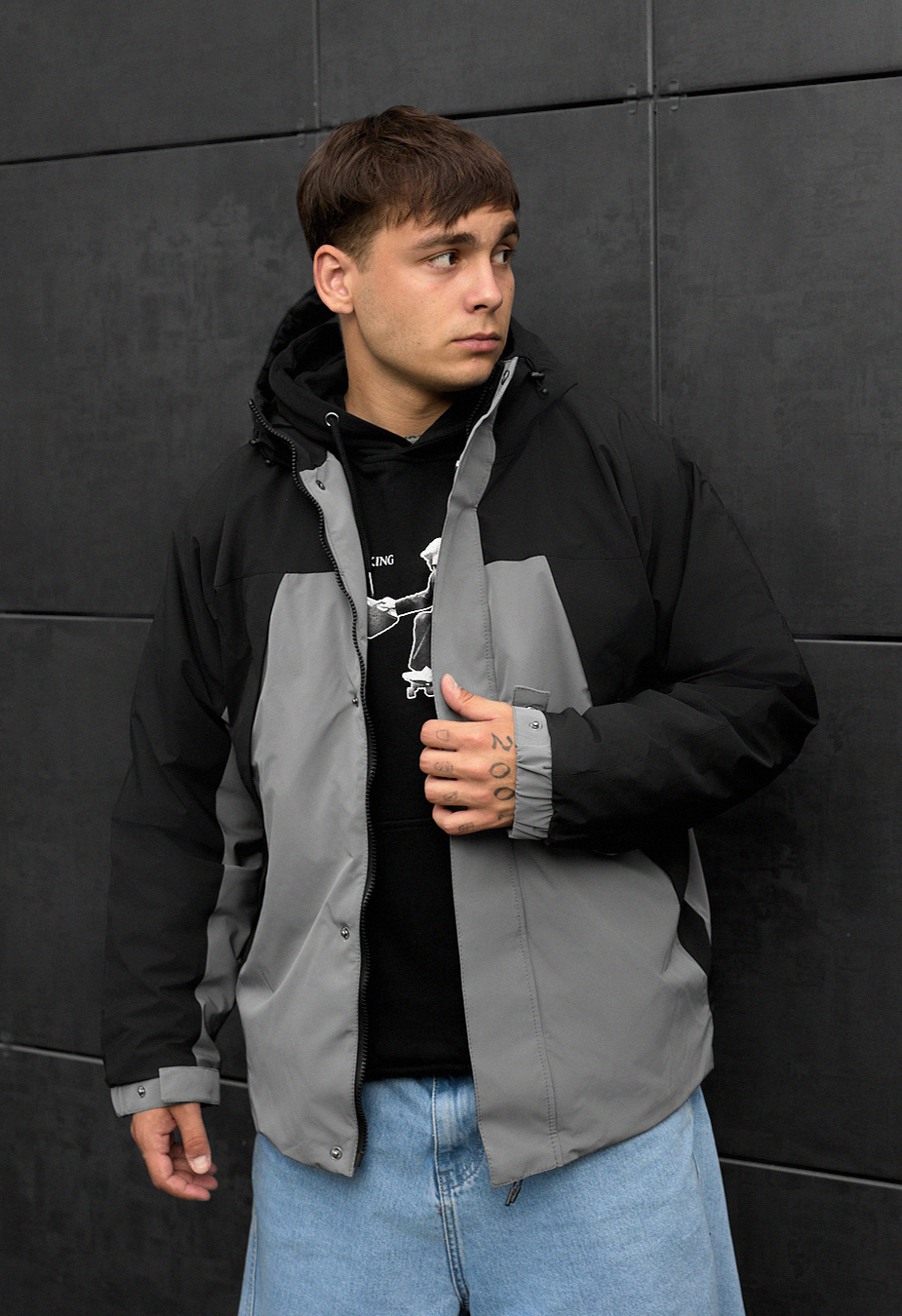 Geacă Staff skay gray & black