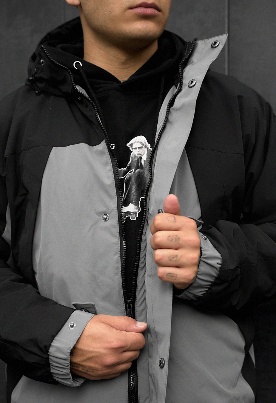 Geacă Staff skay gray & black