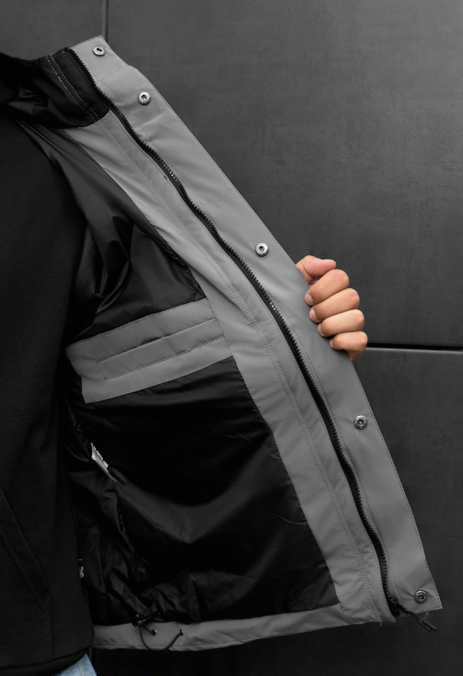 Geacă Staff skay gray & black