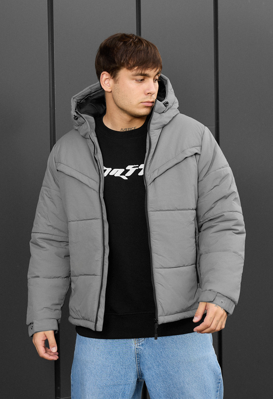 Geacă de iarnă Staff vorn gray