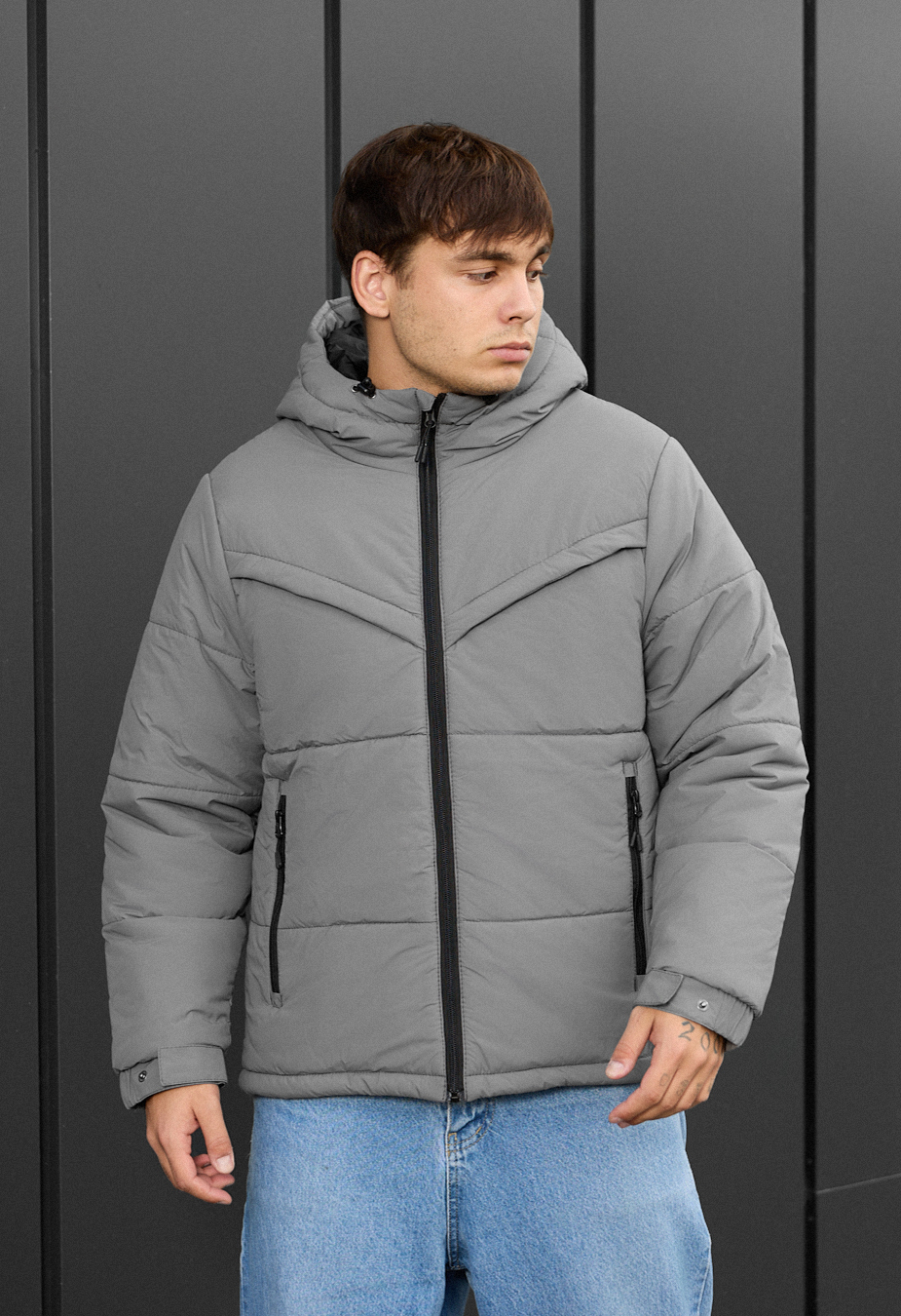 Geacă de iarnă Staff vorn gray