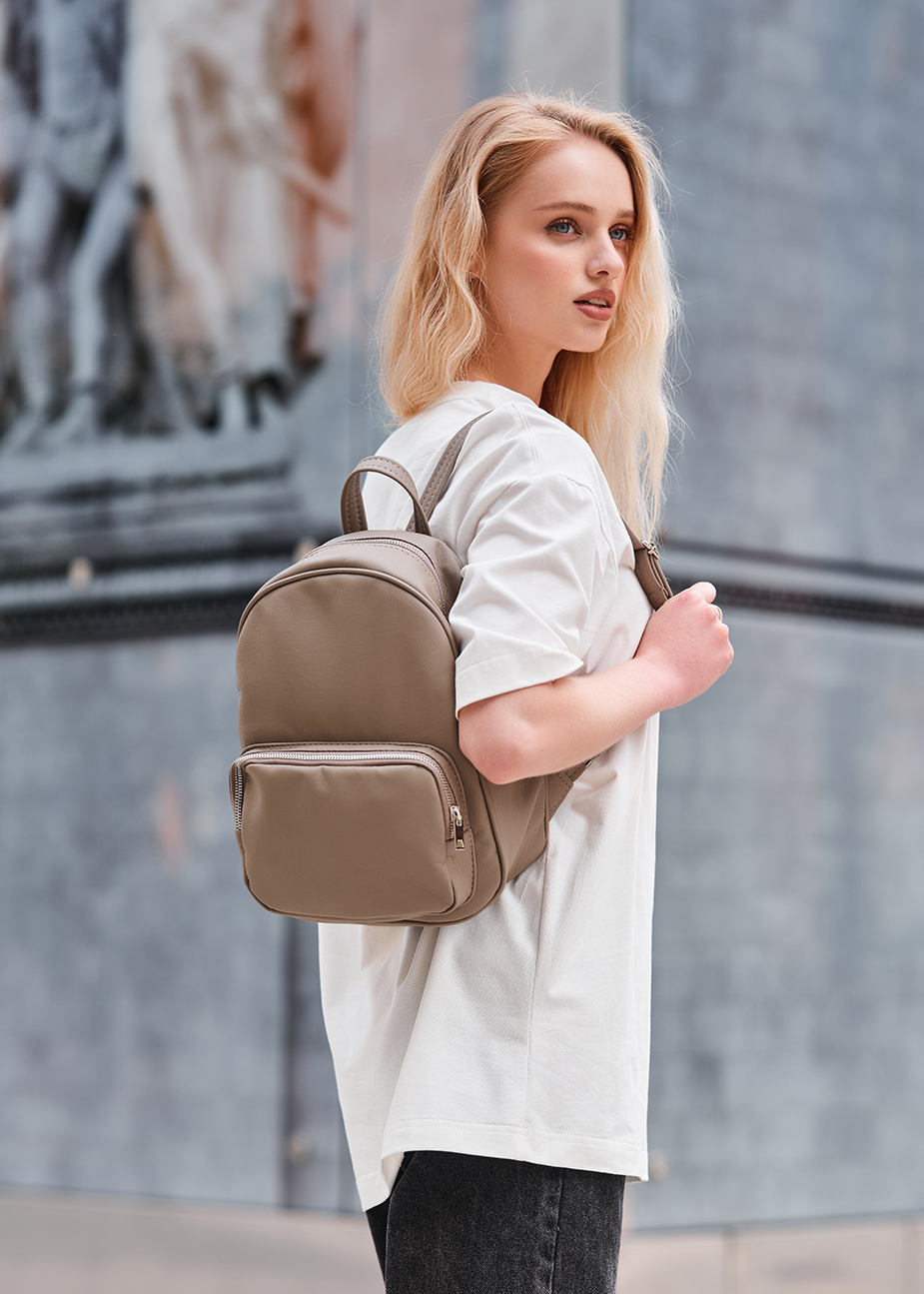 Rucsac de damă Staff vol leather light brown