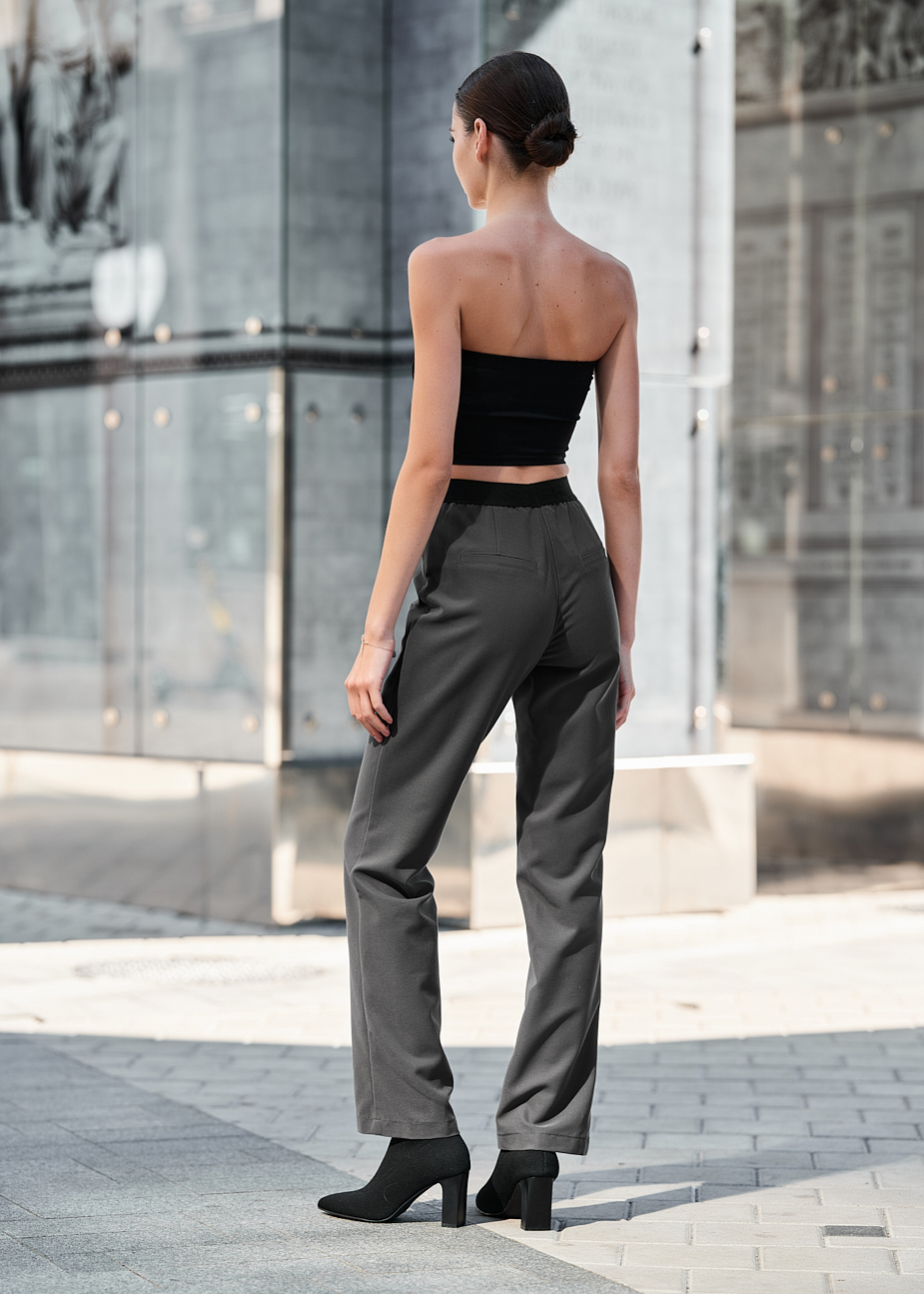 Pantaloni de damă Staff hi dark gray