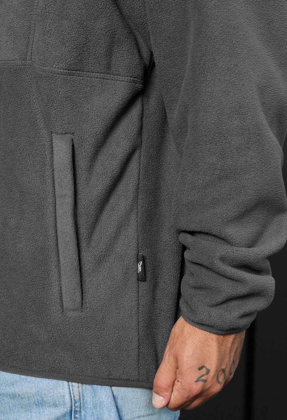 Hanorac Staff gray zip fleece oversize