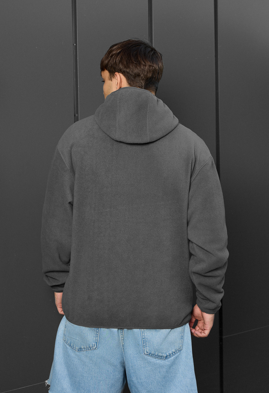 Hanorac Staff gray zip fleece oversize