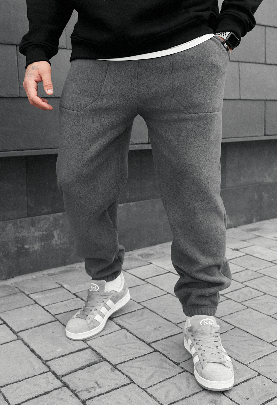 Pantaloni de trening  Staff al gray fleece
