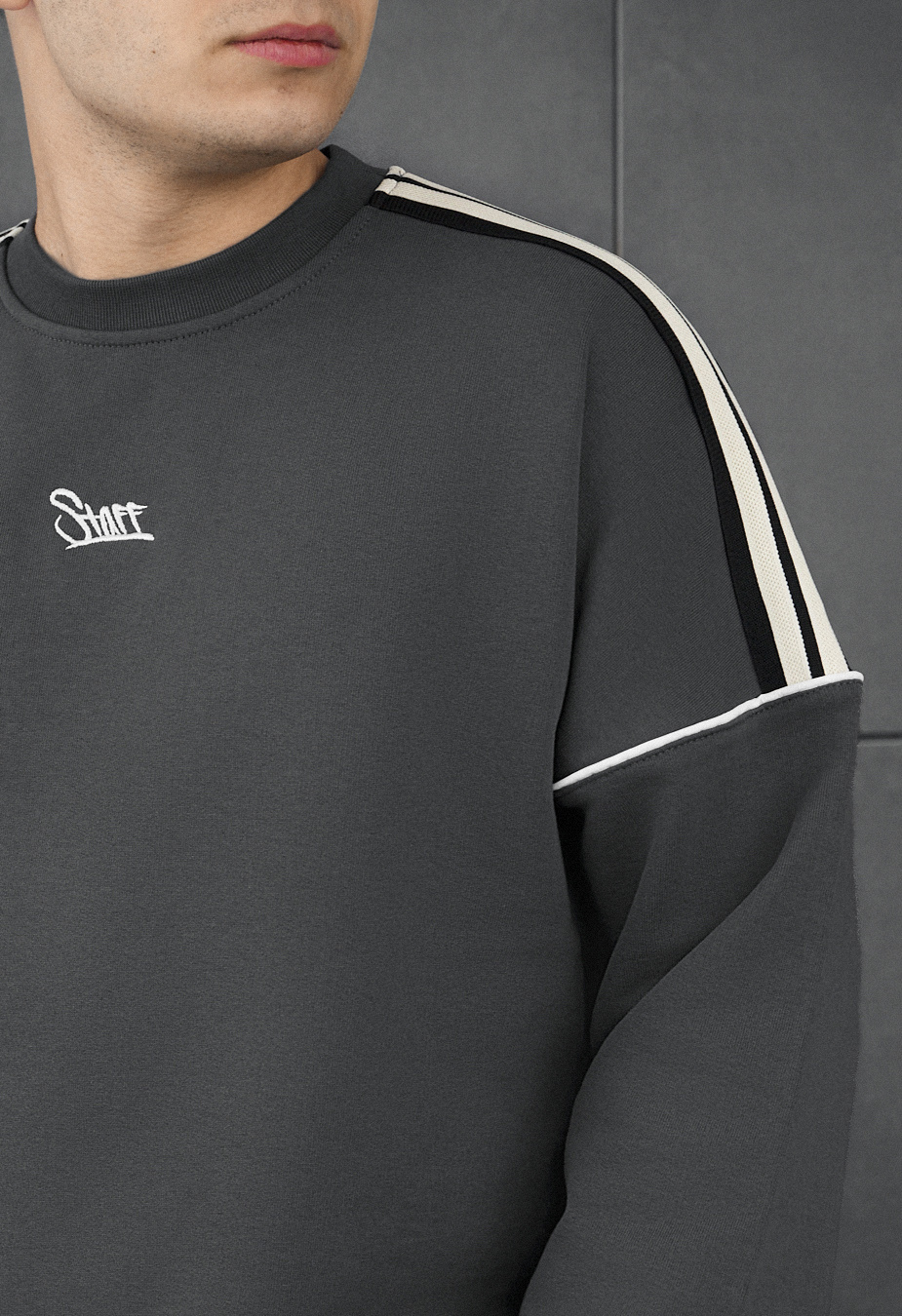 Bluză de trening Staff line dark gray reflective oversize