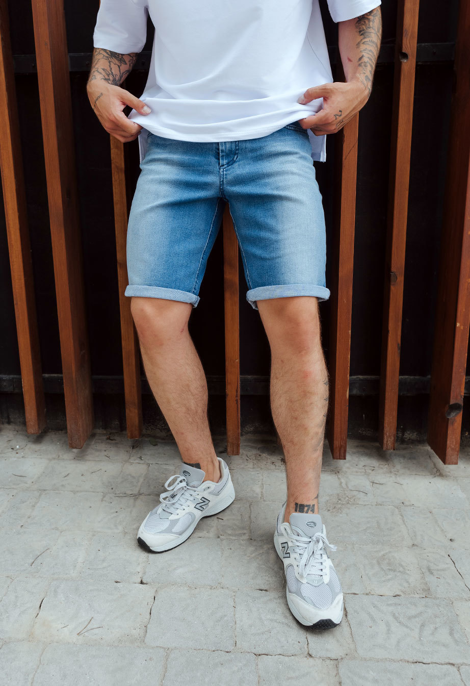 Pantaloni scurți din denim Staff blue slim