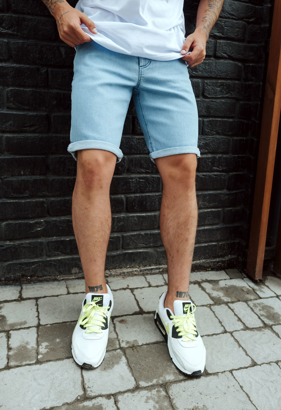 Pantaloni scurți din denim Staff light blue slim