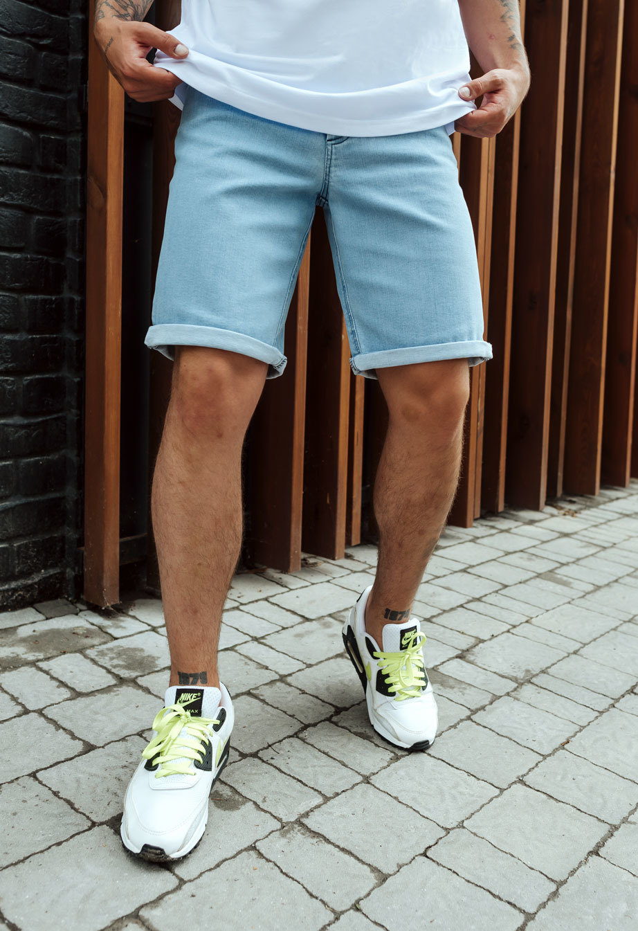 Pantaloni scurți din denim Staff light blue slim