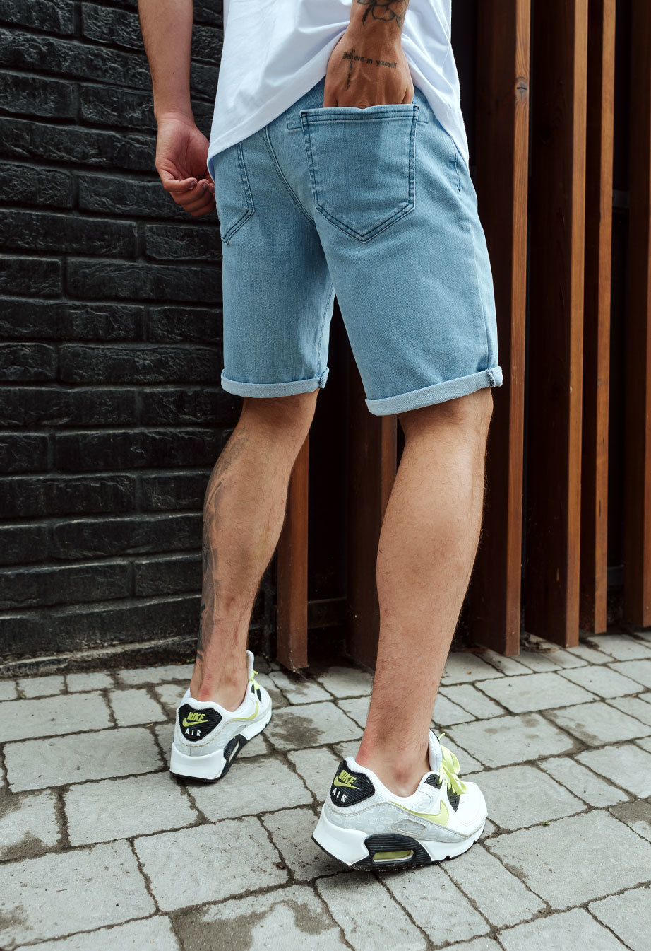 Pantaloni scurți din denim Staff light blue slim