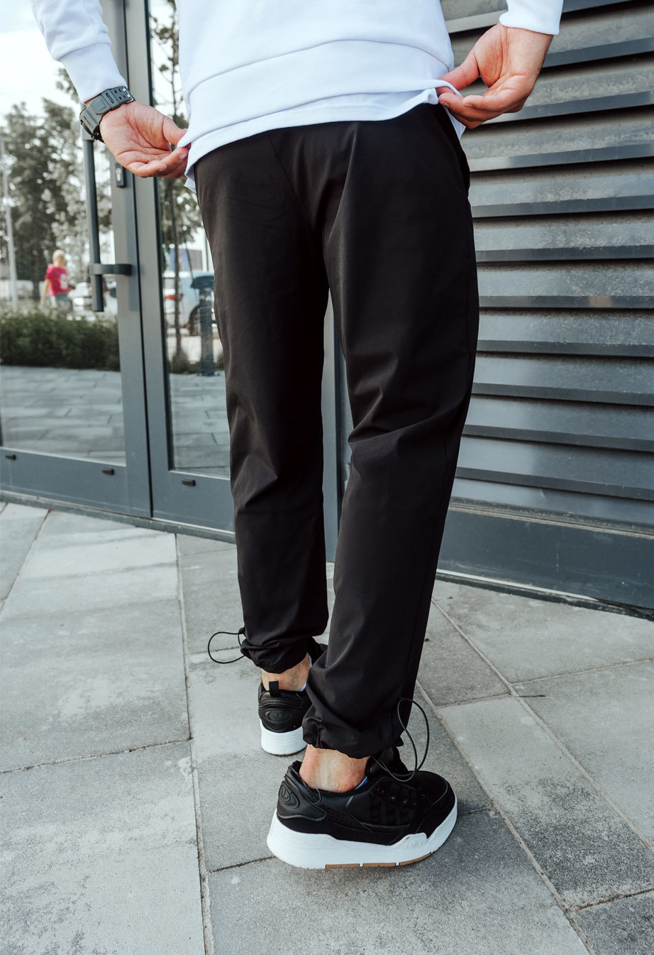 Pantaloni Staff pa spandex black