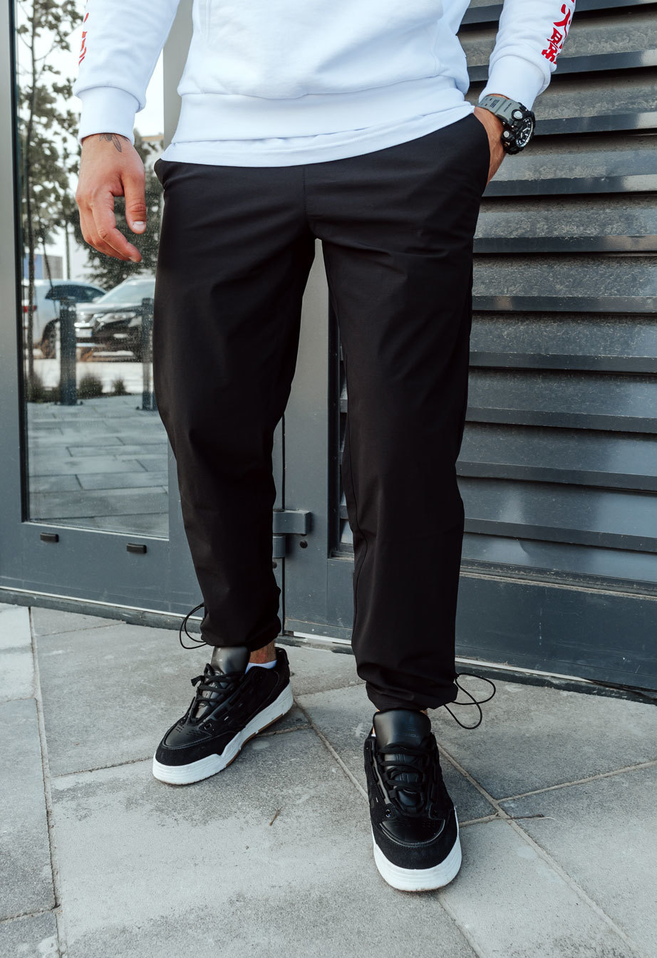Pantaloni Staff pa spandex black