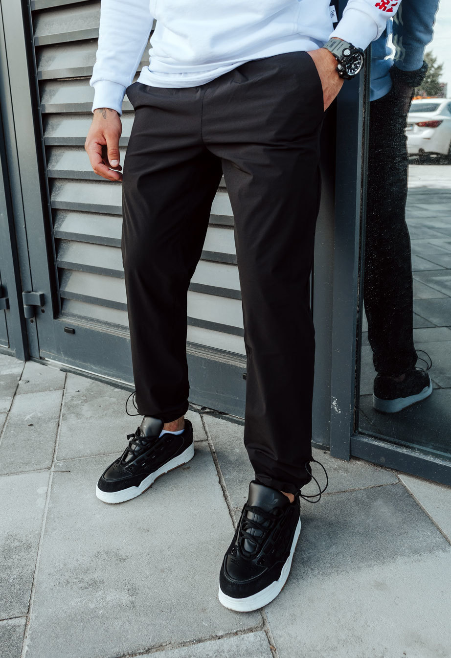 Pantaloni Staff pa spandex black