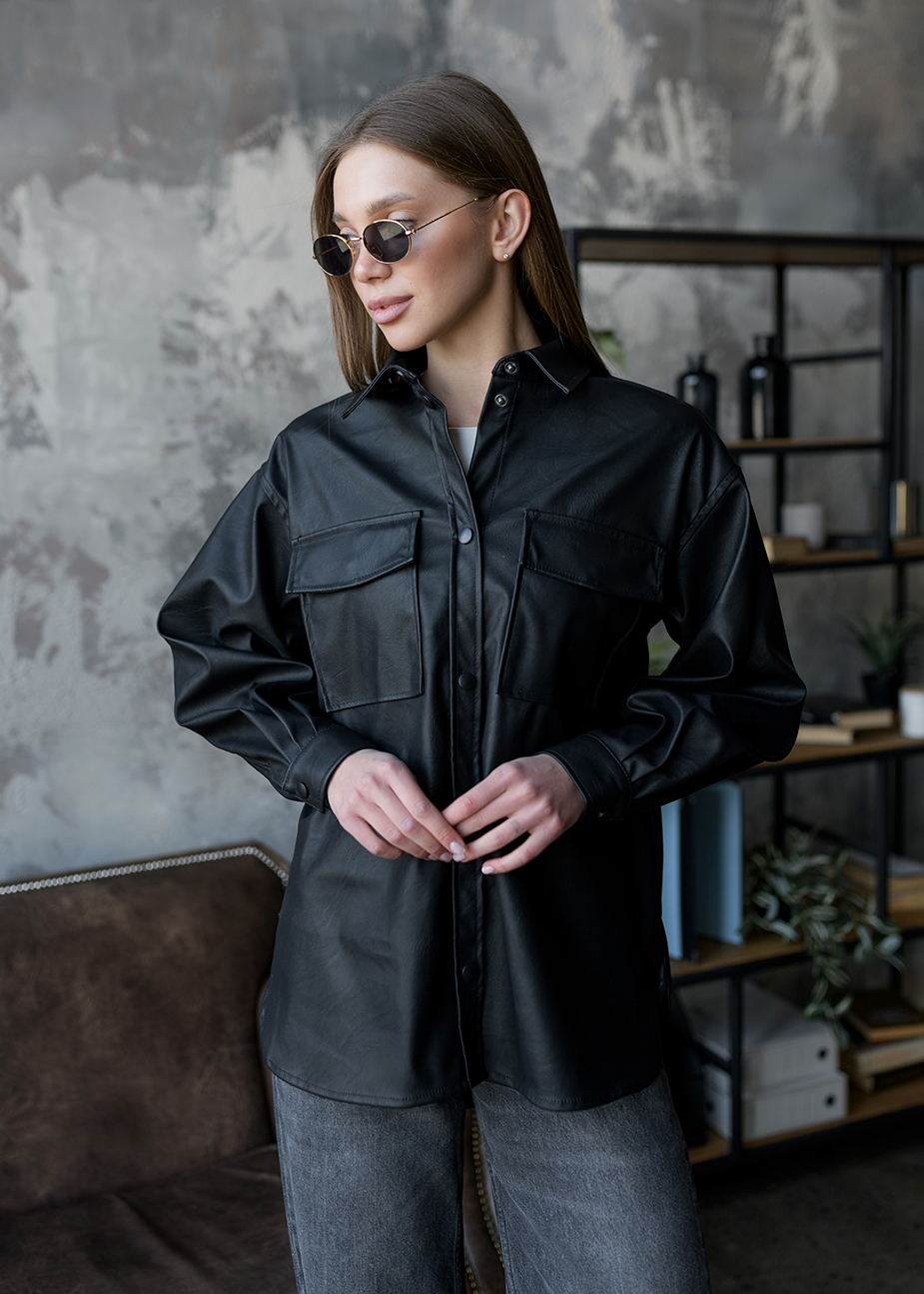 Cămașă de damă Staff leather black