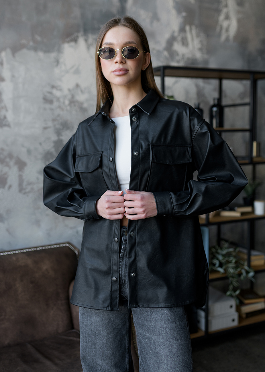 Cămașă de damă Staff leather black