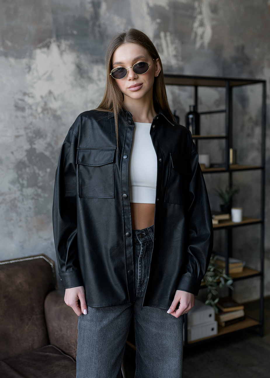 Cămașă de damă Staff leather black