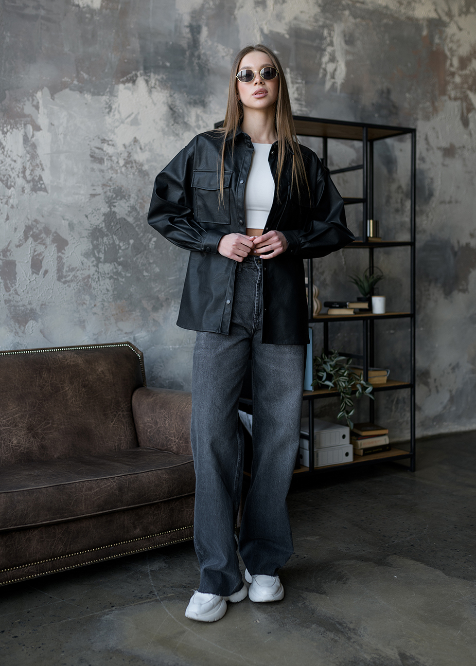 Cămașă de damă Staff leather black