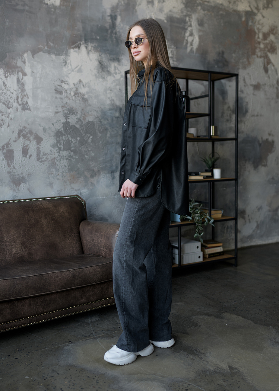 Cămașă de damă Staff leather black