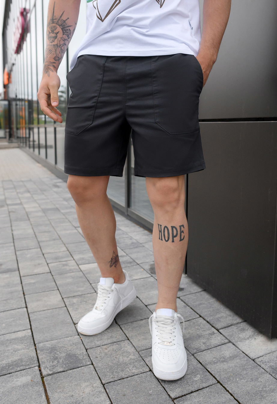 Pantaloni scurți chinos Staff er dark gray