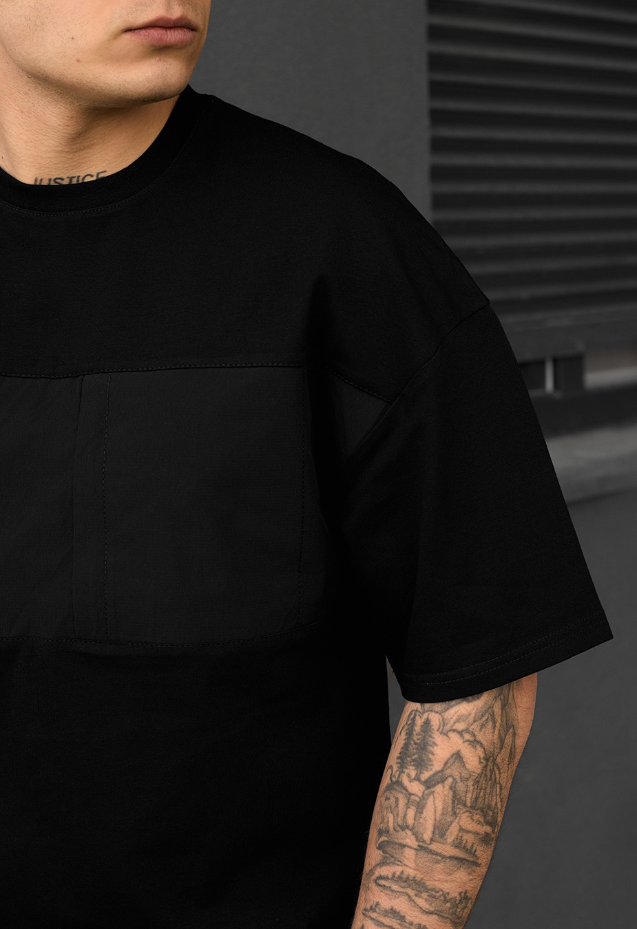 Set de vară tricou + pantaloni scurți Staff patt black oversize