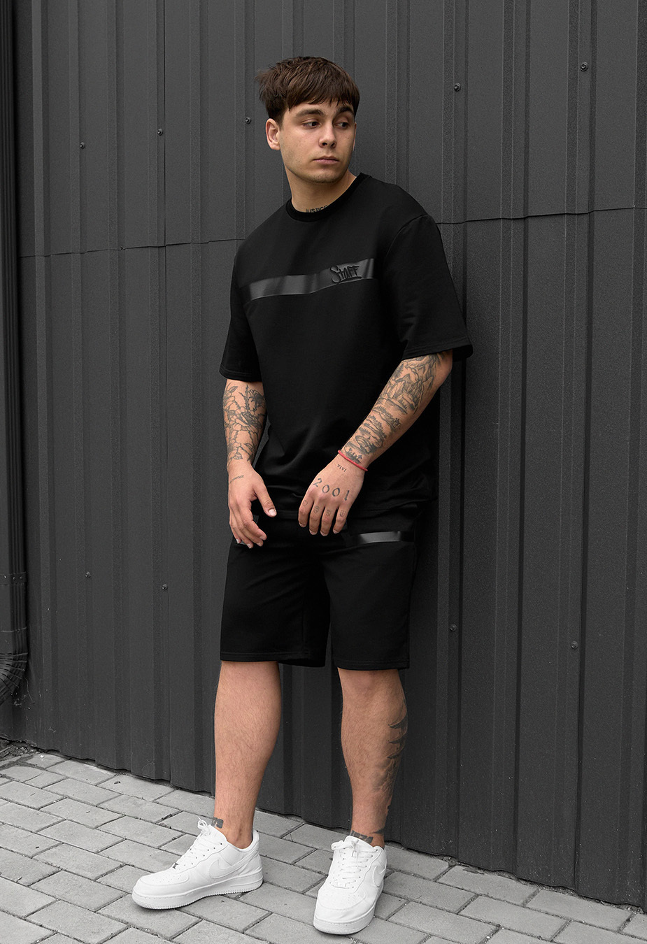Set de vară tricou + pantaloni scurți Staff ra black