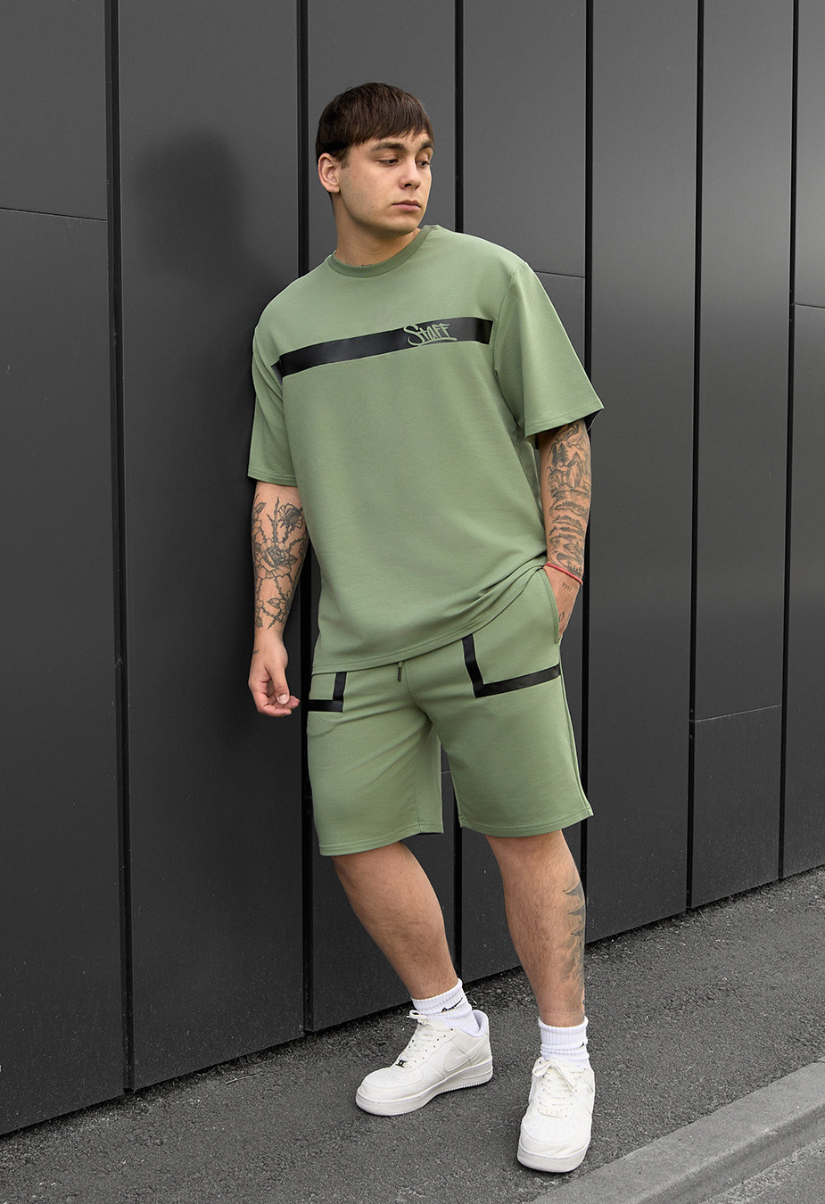 Set de vară tricou + pantaloni scurți Staff ra khaki