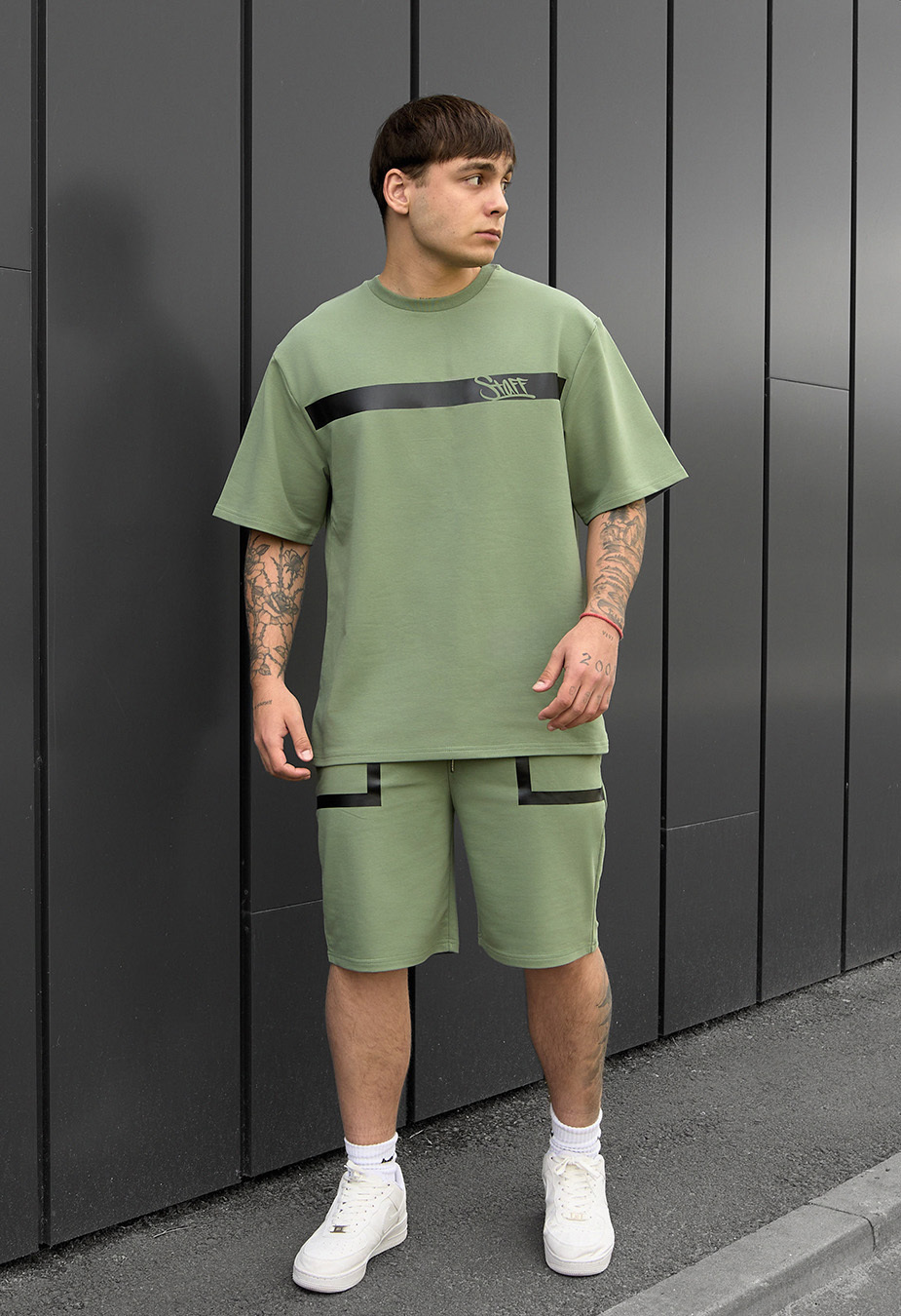 Set de vară tricou + pantaloni scurți Staff ra khaki