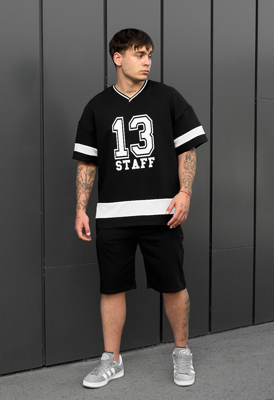 Set de vară tricou + pantaloni scurți Staff 13 oversize