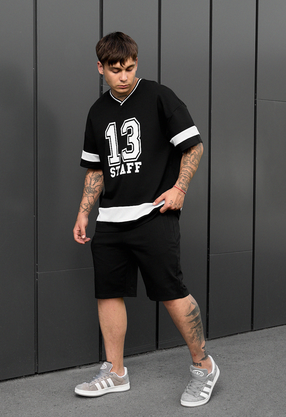 Set de vară tricou + pantaloni scurți Staff 13 oversize