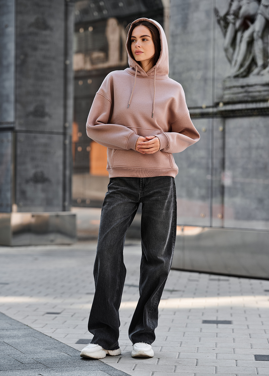 Hanorac de damă Staff mi light brown oversize fleece