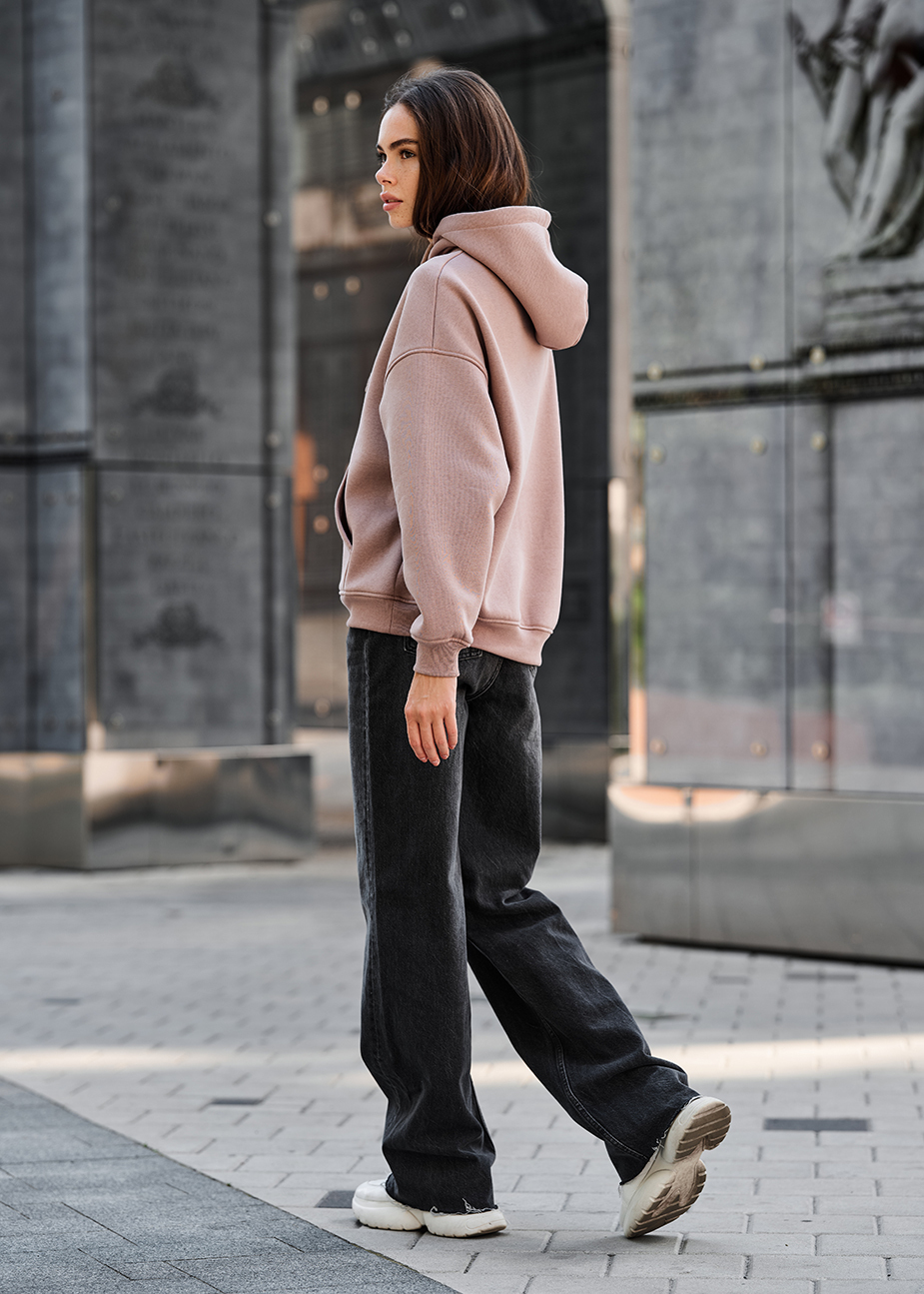 Hanorac de damă Staff mi light brown oversize fleece